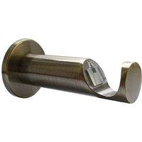 New Edge Blinds Quick Lock Cylinder Metal Curtain Pole Support Bracket Pair (28mm) in Bronze