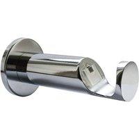 New Edge Blinds Quick Lock Cylinder Metal Curtain Pole Support Bracket Pair (28mm) in Metallic Silver