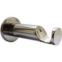 New Edge Blinds Quick Lock Cylinder Metal Curtain Pole Support Bracket Pair (28mm) in Silver