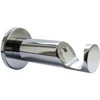 New Edge Blinds Quick Lock Cylinder Metal Curtain Pole Support Bracket Pair (35mm) in Metallic Silver