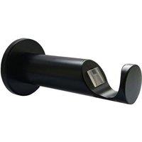 New Edge Blinds Quick Lock Cylinder Metal Curtain Pole Support Bracket Pair (35mm) in Black