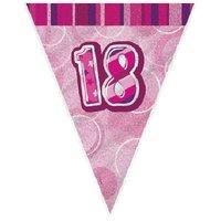 Unique Party Pink 18 Glitz Pennant Bunting