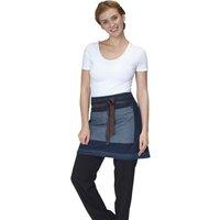 Dennys Washed Denim Contrast Waist Apron in Blue