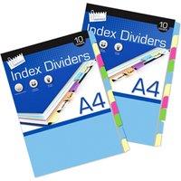 Just Stationery 10 A4 Paper Index Dividers Paper