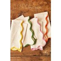 Jamie Oliver Big Love Neat Napkins, Set of 4, Mixed Colour, 45cm in Cream