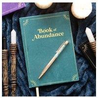 KDMD Book of Abundance Journal with Green Aventurine Crystal Pen in Teal