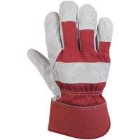 Glenwear Heavy Duty Leather Gloves in Red | Size: XL