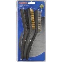 SupaTool Wire Brush Set (Pack of 3) in Grey