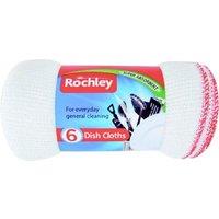 Rochley Bleached Dish Cloths (Pack of 6) in White