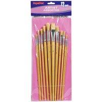 SupaDec Wooden Paint Brush Set (Pack of 12) in Yellow