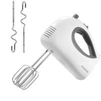 Emperial Hand Mixer Electric Food Mixer - 5 Speeds, Turbo, Beaters & Dough Hook in White