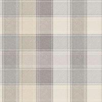 Arthouse Country Checked Wallpaper in Grey
