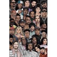 Pyramid International Hip Hop Icons Poster in Black