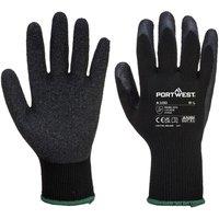 Portwest A100 Latex Grip Gloves in Black | Size: XL