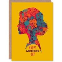 Artery8 Happy Mother's Day Card Yellow Modern Vibrant Floral Blank Inside