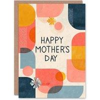 Artery8 Happy Mother's Day Card For Mum Geometric Pastel Modern Blank Inside