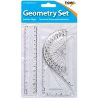 Tiger Bevelled Edge Geometry Set (Pack of 4) in Clear