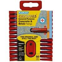 PLASPLUGS General-purpose Concrete & Brick Fixings in Red