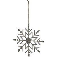Hill Interiors Rustic Snowflake Christmas Hanging Dration in White