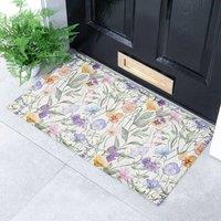 Artsy Mats Watercolour Wild Flowers Doormat | Size: 40 cm x 70 cm