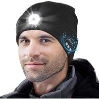 Dyzi Bluetooth Beanie Rechargeable Torch Black Men's Stylish Headphones Hat | Size: Medium/Large