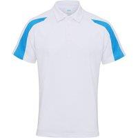 AWDis Men's Just Cool Short Sleeve Contrast Panel Polo Shirt in White | Size: Small