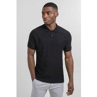Steel & Jelly Men's Twill Jersey Short Sleeve Polo Shirt in Black | Size: Large