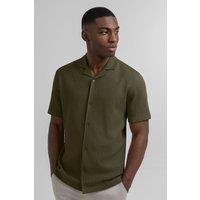 Steel & Jelly Men's Jersey Short Sleeve Shirt With Waffle Texture in Olive | Size: Small
