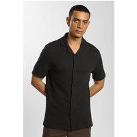 Steel & Jelly Men's Jersey Short Sleeve Shirt With Waffle Texture in Black | Size: XL