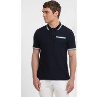 Steel & Jelly Men's Tolworth - Textured Polo Shirt With Contrast Rib in Navy | Size: XL