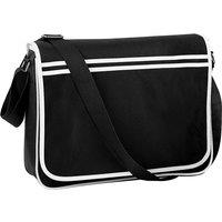 Bagbase Men's Retro Adjustable Messenger Bag (12 Litres) Pack of 2 in Black