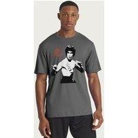 Bruce Lee Men's Enter The Dragon Black & White Art T-Shirt in Charcoal | Size: Small