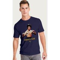 Bruce Lee Men's Enter The Dragon Iconic Photo T-Shirt in Navy | Size: Small