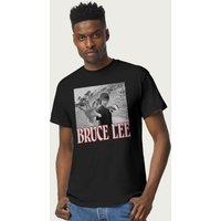 Bruce Lee Men's Kung Fu Stance Martial Arts Legend T-Shirt in Black | Size: Medium