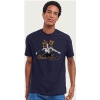 Bruce Lee Men's Fist Of Fury Martial Arts Legend T-Shirt in Navy | Size: Medium