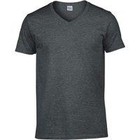 Gildan Men's Heather V Neck T-Shirt in Grey | Size: Small