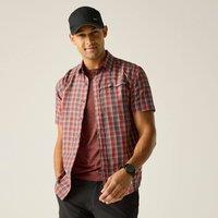 Regatta Men's Mindano Short Sleeved Check Shirt in Dark Red | Size: Medium