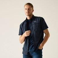 Regatta Men's Mindano Short Sleeved Check Shirt in Dark Blue | Size: Large