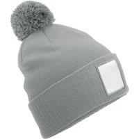 Beechfield Men's Pom Pom Beanie in Pale Grey