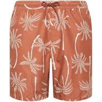BadRhino Men's Palm Tree Swim Shorts in Orange | Size: 2XL