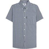 Lambretta Men's SS25 Gingham Shirt in Navy | Size: 3XL