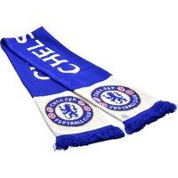 Chelsea FC Men's Wordmark Knitted Scarf in Mid Blue