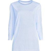 Lands' End Women's Three-Quarter Sleeve Supima Cotton Tunic in Light Blue | Size: 20