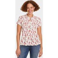Lands' End Women's Short Sleeve Cotton Modal Pintuck Top | Size: 20