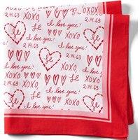 Lands' End Women's Printed Square Scarf in White