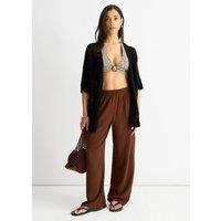 Gini London Women's Black Crochet Knit Edge to Edge Cardigan | Size: 8