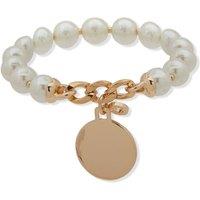 Anne Klein Jewellery Women's Stretch Pearl Bracelet with Gold Toggle