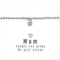 Aye Do Gifts Women's Mum Thanks For Being My Best Friend Beaded Bracelet in Silver