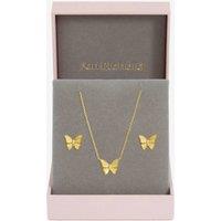 Jon Richard Women's Gold Plated Diamond Cut Butterfly Set - Gift Box