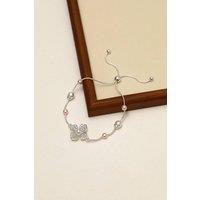 Mood Women's Silver Plated & Pearl Clover Bracelet